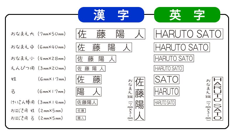 印字サンプル