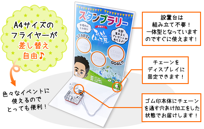 ディスプレイ＆盗難防止用チェーンのサンプル写真