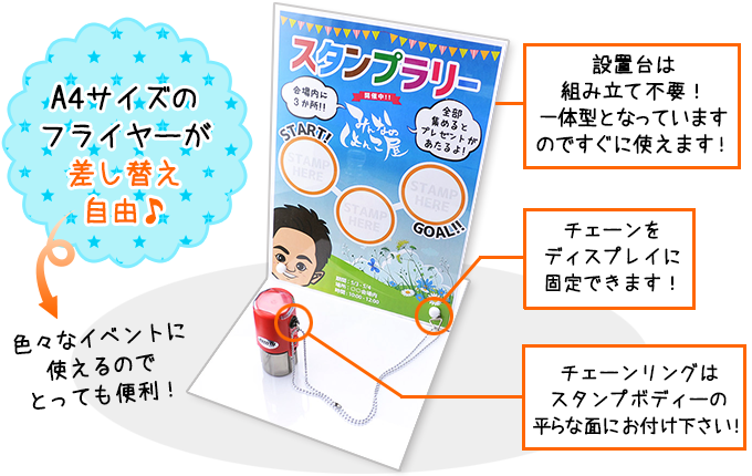ディスプレイ＆盗難防止用チェーンのサンプル写真