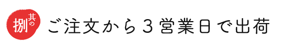 ポイント８ ご注文から3営業日で出荷