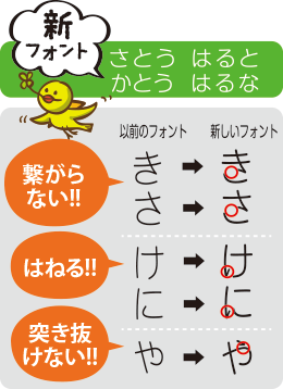 丸ゴシックで可愛いうえに、小学校で習うフォントを採用！